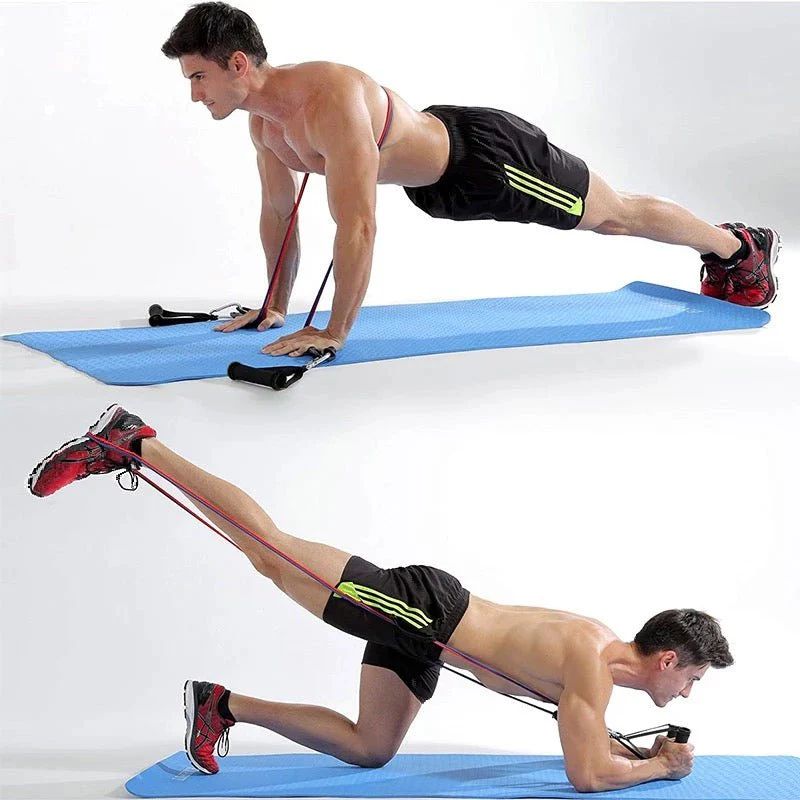 Portable resistance bands set for gym
مجموعة أحزمة مقاومة محمولة للنادي