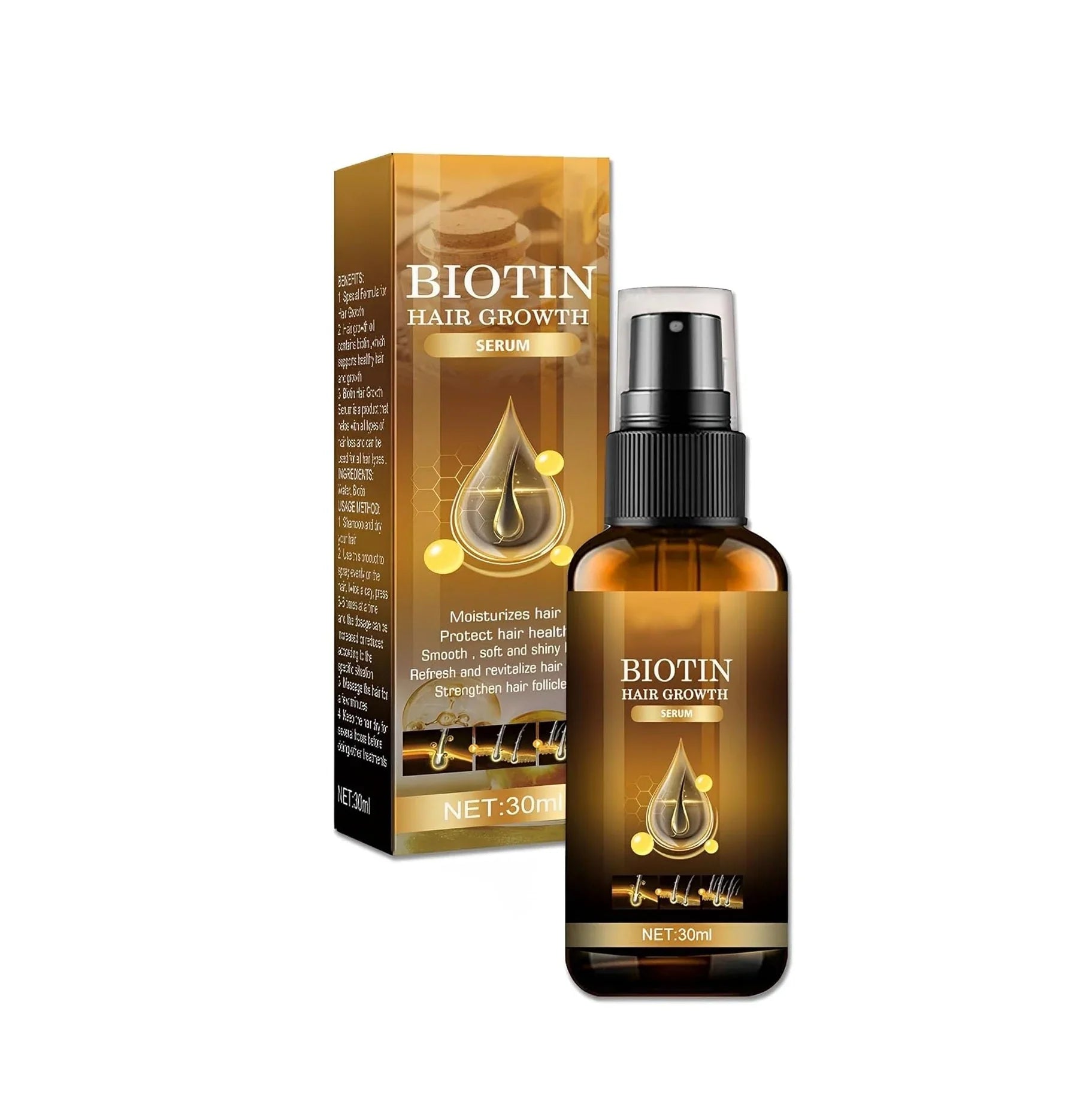 OUHOE Biotin Hair Growth Serum – Stronger & Healthier Hair سيروم OUHOE بالبيوتين لنمو الشعر – شعر أقوى وأكثر صحة